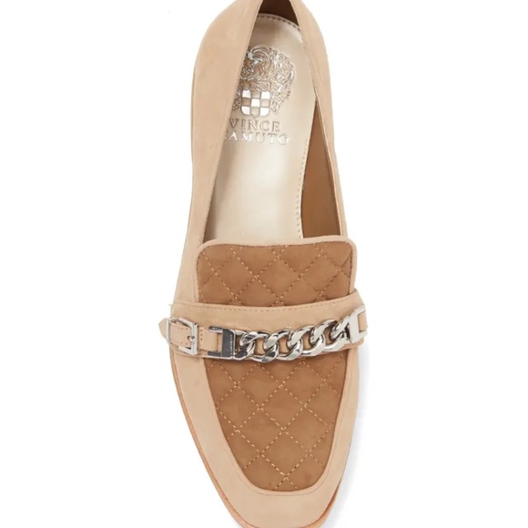 Vince Camuto Brenny Quilted Loafer (Women) 10 Tan chain Suede - Picture 14 of 16